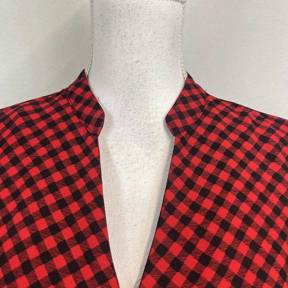 The Limited Blouse Top size Small Black Red Plaid Lumberjacket Career Casual - Picture 3 of 7